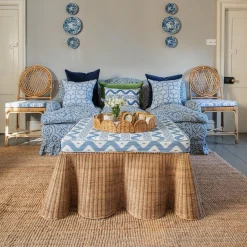 Mrs. Alice Round Rattan Scalloped Tray