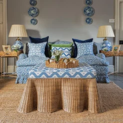 Sale Mrs. Alice Round Scalloped Rattan Tray With Stand