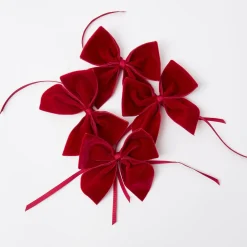 Outlet Mrs. Alice Ruby Red Velvet Napkin Bows (Set Of 4)