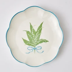 Clearance Mrs. Alice Scalloped Lily Of The Valley Dinner Plate (Set Of 4)