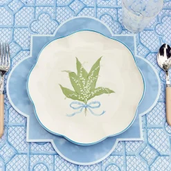Clearance Mrs. Alice Scalloped Lily Of The Valley Dinner Plate (Set Of 4)