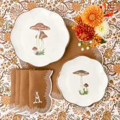 Online Mrs. Alice Scalloped Mushroom Starter Plate (Brown)