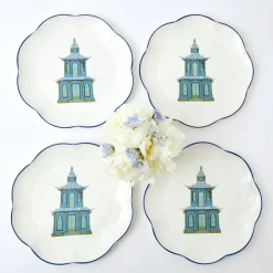 New Mrs. Alice Scalloped Pagoda Dinner Plate (Set Of 4)