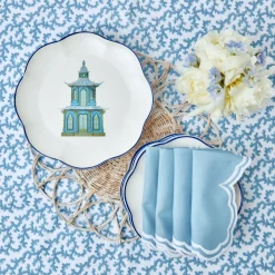 New Mrs. Alice Scalloped Pagoda Dinner Plate (Set Of 4)