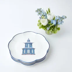 New Mrs. Alice Scalloped Pagoda Dinner Plate (Set Of 4)