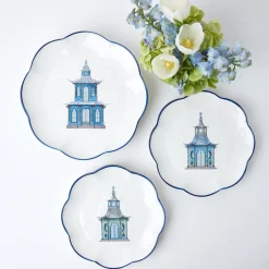 New Mrs. Alice Scalloped Pagoda Dinner Plate (Set Of 4)