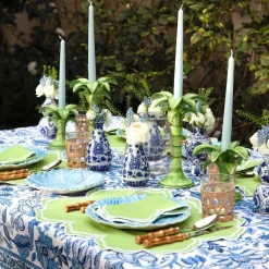 Clearance Mrs. Alice Serena Apple Green Scalloped Placemats (Set Of 4)