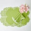 Sale Mrs. Alice Serena Apple Green Scalloped Napkins (Set Of 4)