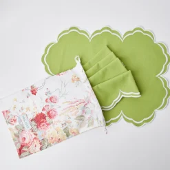 Sale Mrs. Alice Serena Apple Green Scalloped Napkins (Set Of 4)