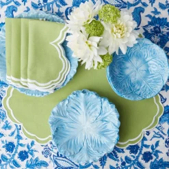 Sale Mrs. Alice Serena Apple Green Scalloped Napkins (Set Of 4)