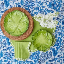 Sale Mrs. Alice Serena Apple Green Scalloped Napkins (Set Of 4)
