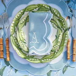 Hot Mrs. Alice Serena Applique Blue Napkins (Set Of 4)