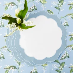 Mrs. Alice Serena Applique Blue Placemats (Set Of 4)