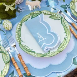 Mrs. Alice Serena Applique Blue Placemats (Set Of 4)