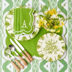 Clearance Mrs. Alice Serena Applique Green Napkins (Set Of 4)