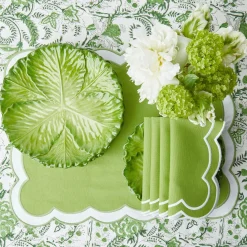 Clearance Mrs. Alice Serena Applique Green Napkins (Set Of 4)