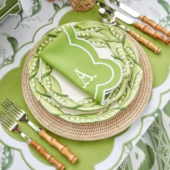 Clearance Mrs. Alice Serena Applique Green Napkins (Set Of 4)