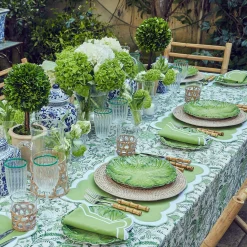 New Mrs. Alice Serena Applique Green Placemats & Napkins (Set Of 4)