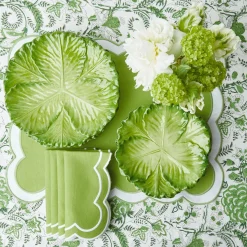 New Mrs. Alice Serena Applique Green Placemats & Napkins (Set Of 4)