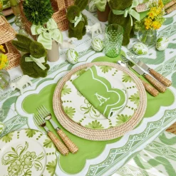 Clearance Mrs. Alice Serena Applique Green Placemats (Set Of 4)