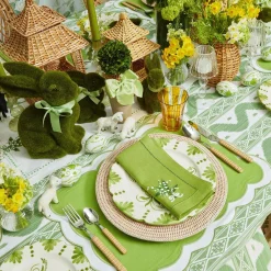Clearance Mrs. Alice Serena Applique Green Placemats (Set Of 4)