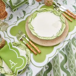 Clearance Mrs. Alice Serena Applique Green Placemats (Set Of 4)