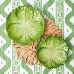 Best Mrs. Alice Serena Green Cabbage Dinner & Starter Plates (Set Of 8)