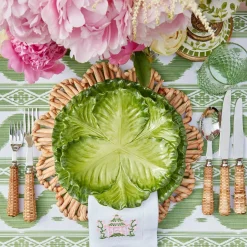 Mrs. Alice Serena Green Cabbage Starter Plate (Set Of 4)