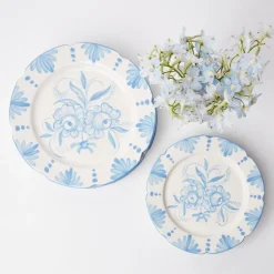 New Mrs. Alice Seville Blue Gardenia Dinner Plate (Set Of 4)