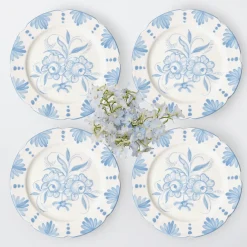 Online Mrs. Alice Seville Blue Gardenia Dinner Plate (Set Of 4)