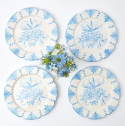 New Mrs. Alice Seville Blue Gardenia Starter Plate (Set Of 4)