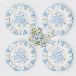 New Mrs. Alice Seville Blue Gardenia Starter Plate (Set Of 4)