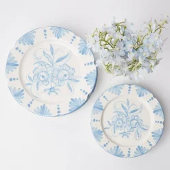 New Mrs. Alice Seville Blue Gardenia Starter Plate (Set Of 4)