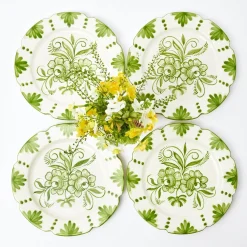 Sale Mrs. Alice Seville Green Gardenia Dinner Plates (Set Of 4)