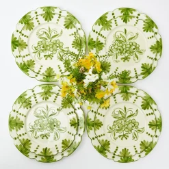 Best Mrs. Alice Seville Green Gardenia Dinner & Starter Plates (Set Of 8)