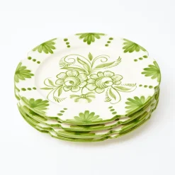 Best Mrs. Alice Seville Green Gardenia Dinner & Starter Plates (Set Of 8)