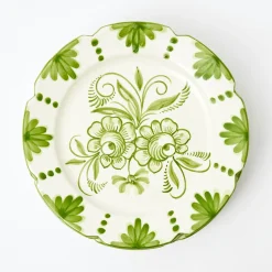 Outlet Mrs. Alice Seville Green Gardenia Dinner Plate
