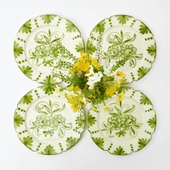 Outlet Mrs. Alice Seville Green Gardenia Starter Plates (Set Of 4)