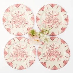 Sale Mrs. Alice Seville Pink Gardenia Dinner Plate (Set Of 4)