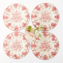 Outlet Mrs. Alice Seville Pink Gardenia Dinner & Starter Plates (Set Of 8)