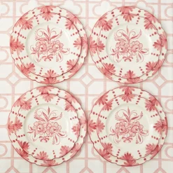 New Mrs. Alice Seville Pink Gardenia Dinner & Starter Plates (Set Of 8)