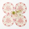 New Mrs. Alice Seville Pink Gardenia Starter Plate (Set Of 4)
