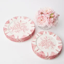 New Mrs. Alice Seville Pink Gardenia Starter Plate (Set Of 4)