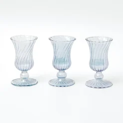 Outlet Mrs. Alice Small Blue Fluted Vase (Set Of 3)