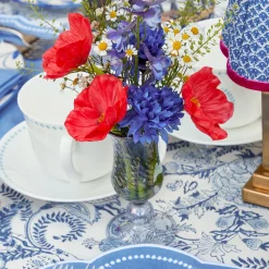 Outlet Mrs. Alice Small Blue Fluted Vase (Set Of 3)