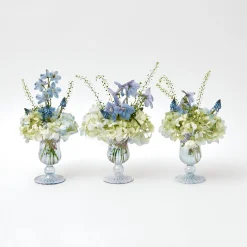 Outlet Mrs. Alice Small Blue Fluted Vase (Set Of 3)