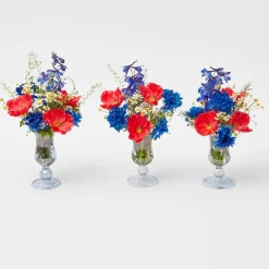 Outlet Mrs. Alice Small Blue Fluted Vase (Set Of 3)