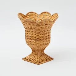 Hot Mrs. Alice Small Natural Rattan Urn Vase