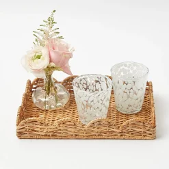 Sale Mrs. Alice Small Scalloped Rattan Tray