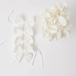 New Mrs. Alice Snow White Velvet Napkin Bows (Set Of 4)